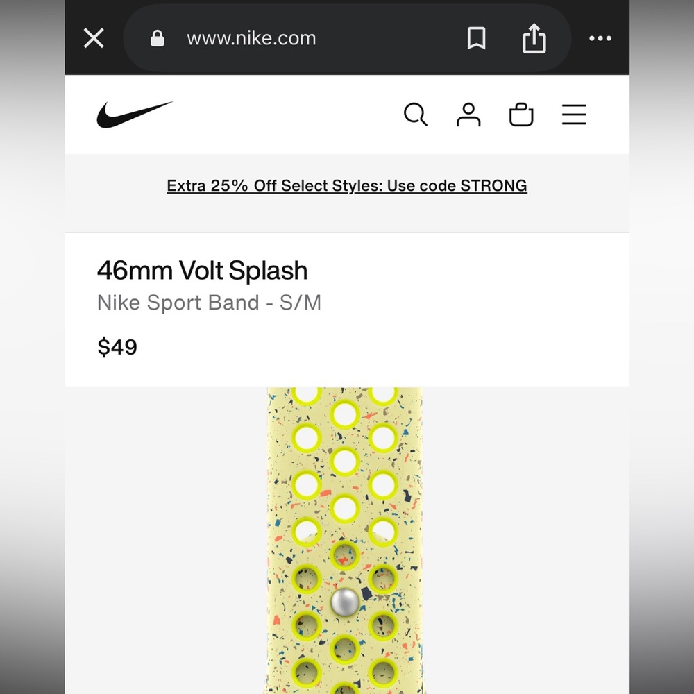 Apple Watch x Nike Volt Splash Band (like new)